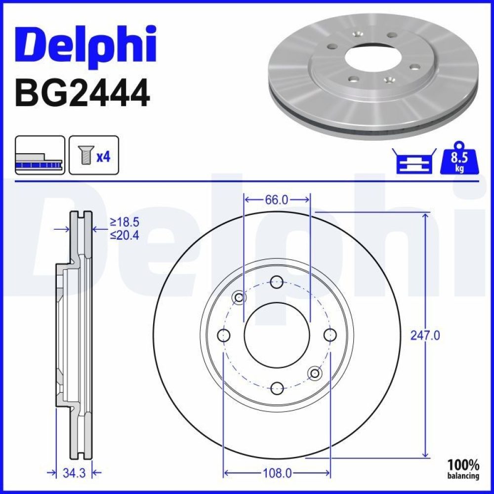 Brake Disc DELPHI BG2444