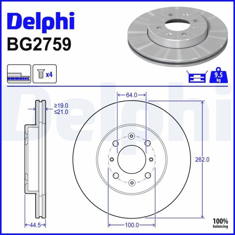 Brake Disc DELPHI BG2759