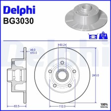 Brake Disc DELPHI BG3030