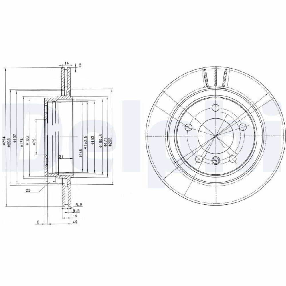 Brake Disc DELPHI BG3530C