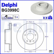 Brake Disc DELPHI BG3998C