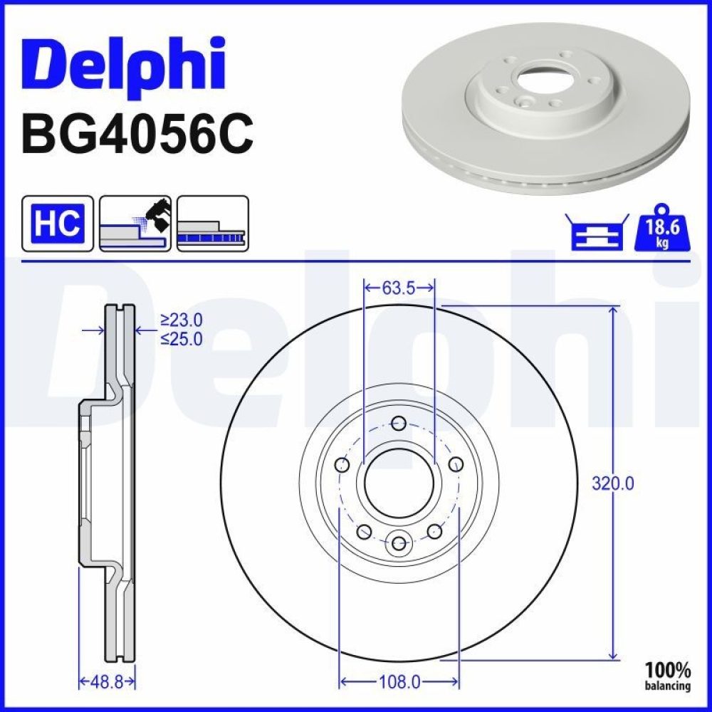 Brake Disc DELPHI BG4056C