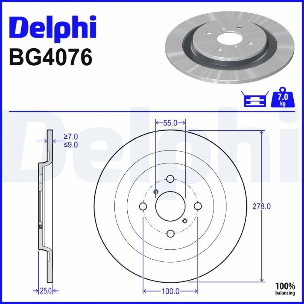 Brake Disc DELPHI BG4076