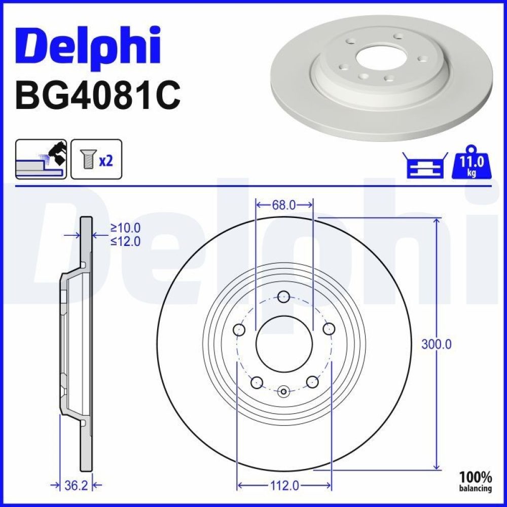 Brake Disc DELPHI BG4081C
