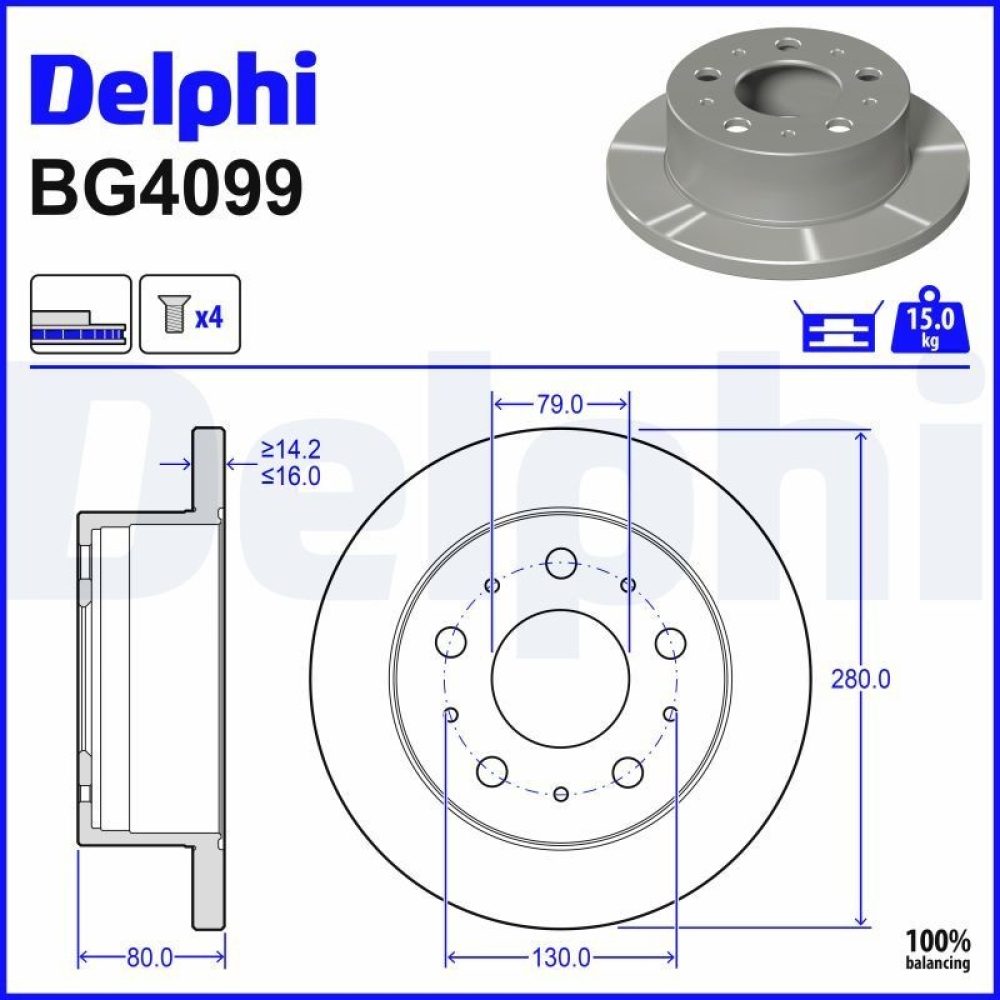Brake Disc DELPHI BG4099