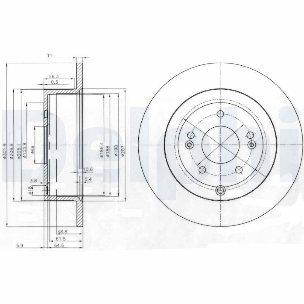 Brake Disc DELPHI BG4136