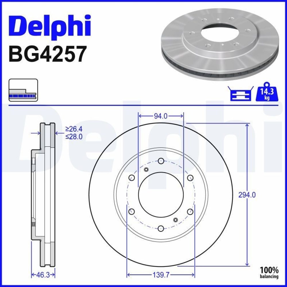 Brake Disc DELPHI BG4257