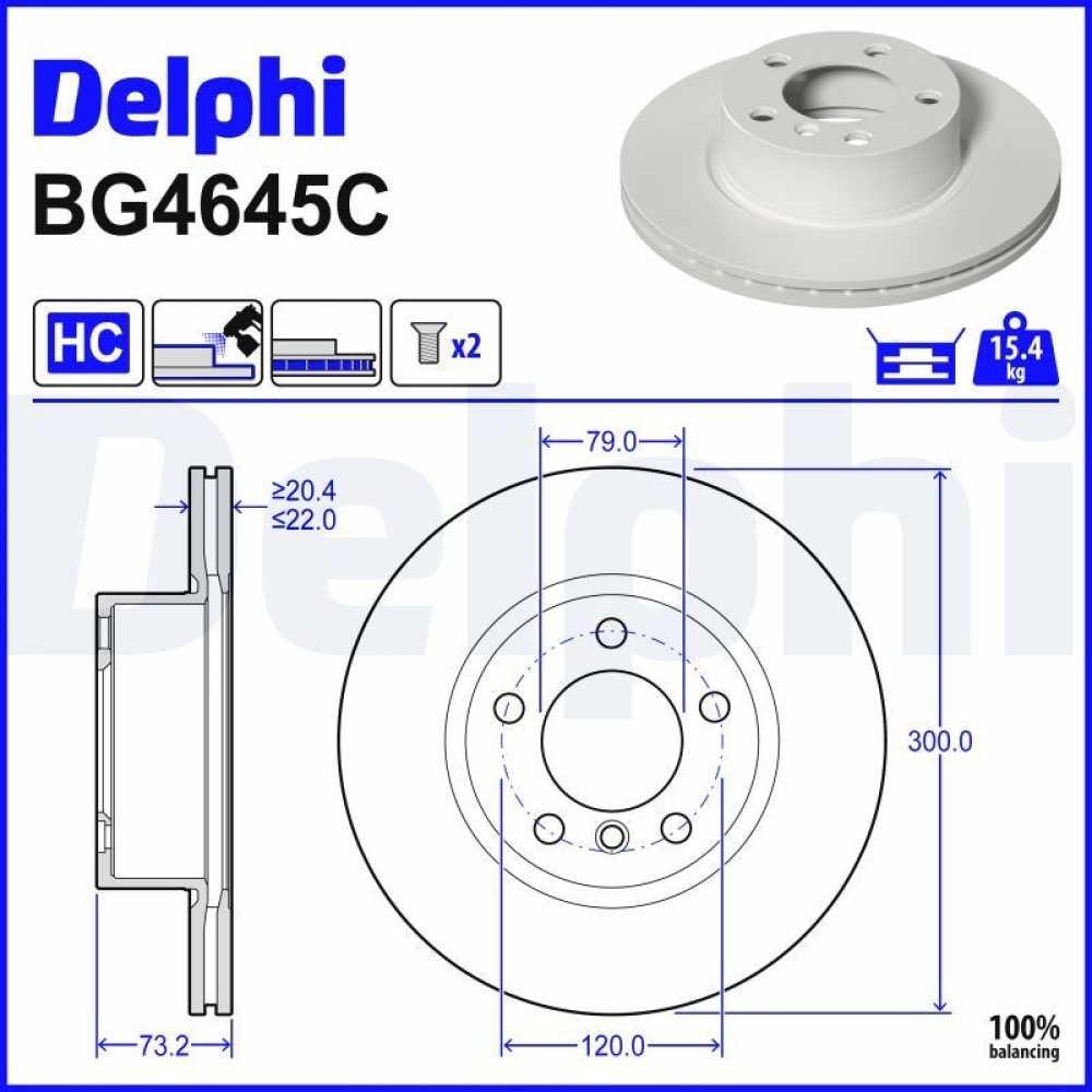 Brake Disc DELPHI BG4645C