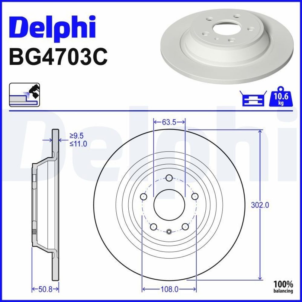 Brake Disc DELPHI BG4703C