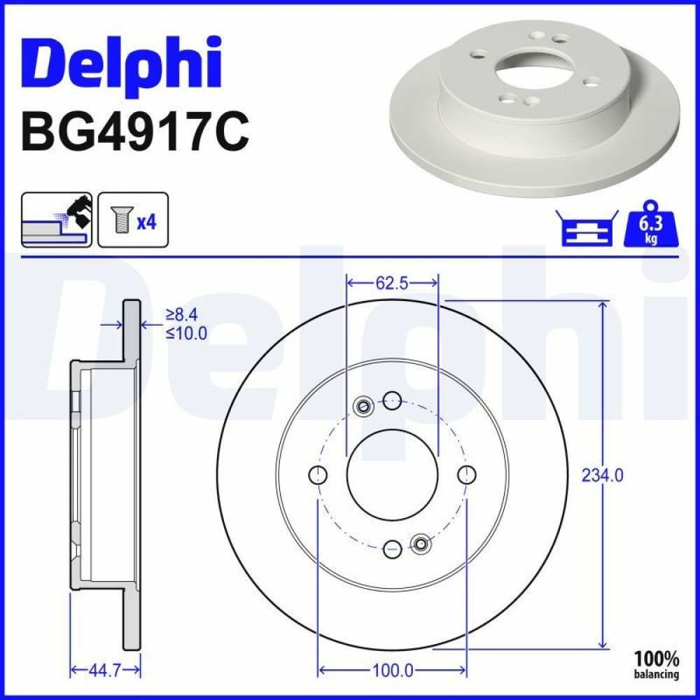 Brake Disc DELPHI BG4917C