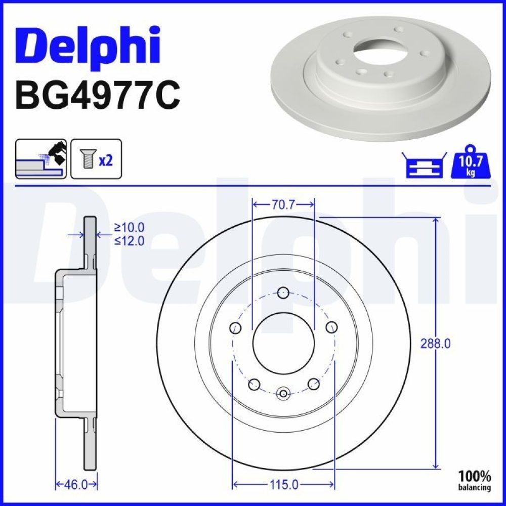 Brake Disc DELPHI BG4977C
