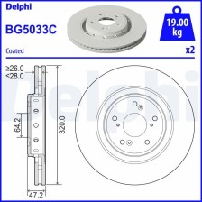 Brake Disc DELPHI BG5033C