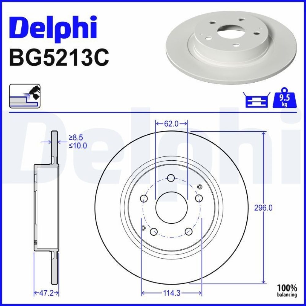 Brake Disc DELPHI BG5213C