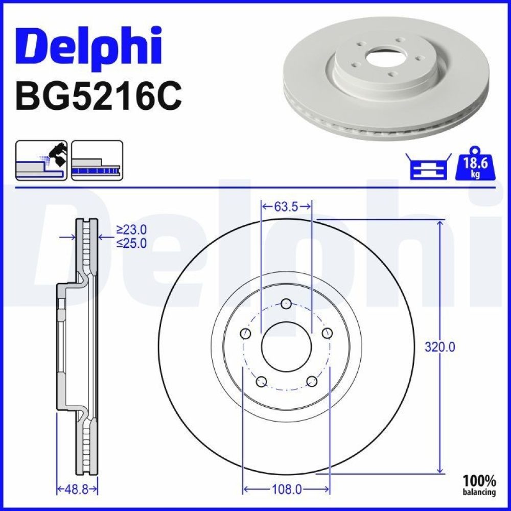 Brake Disc DELPHI BG5216C