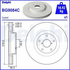 Brake Disc DELPHI BG9084C
