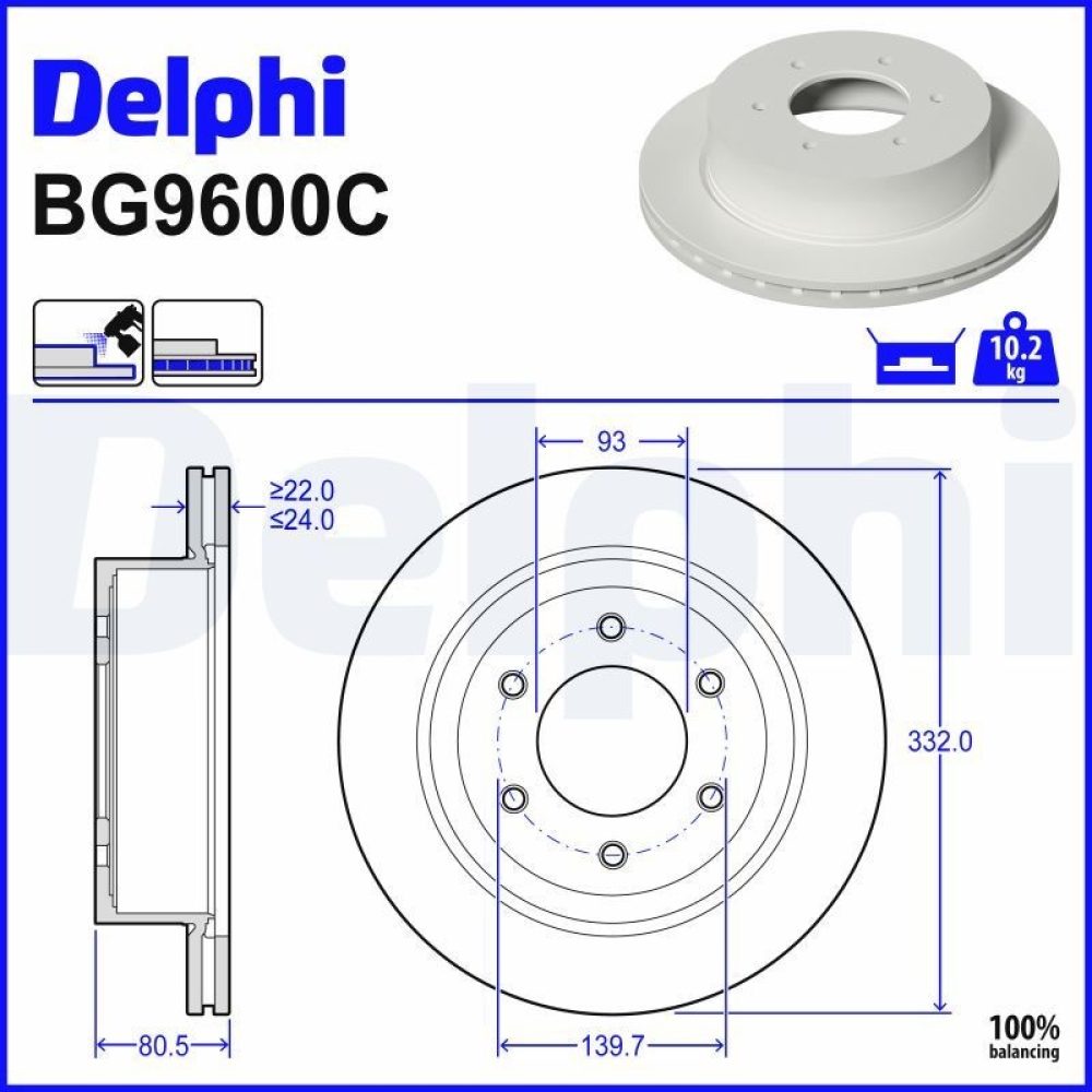 Brake Disc DELPHI BG9600C