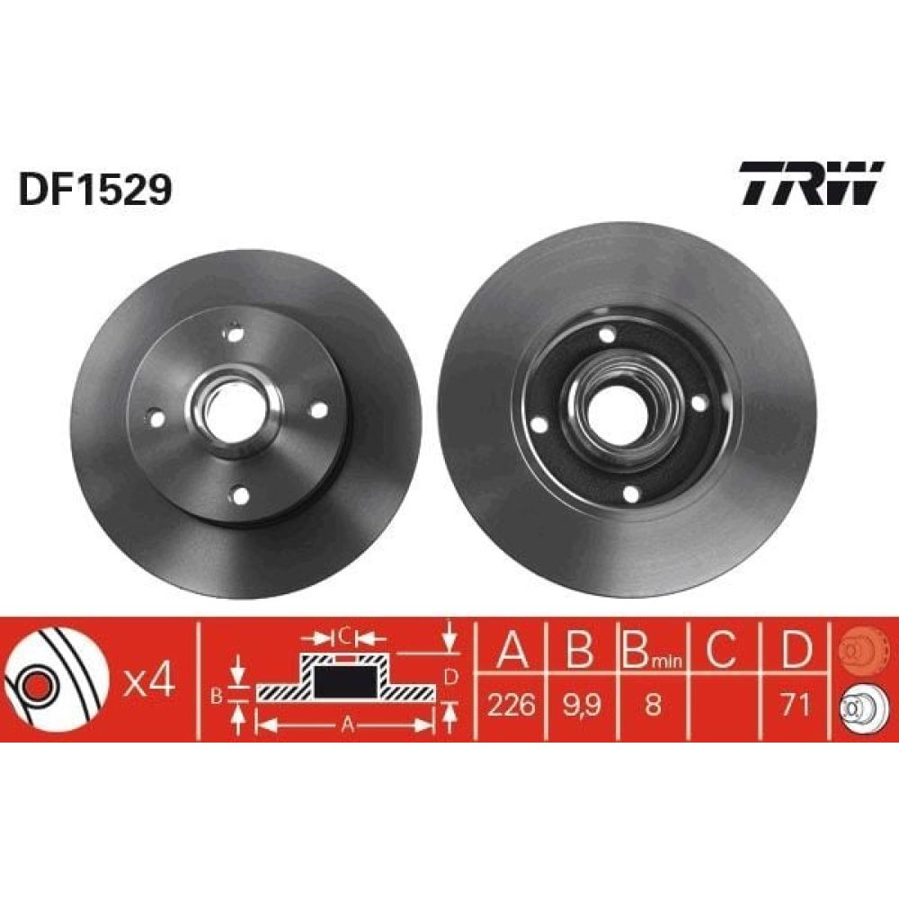 Brake Disc TRW DF1529