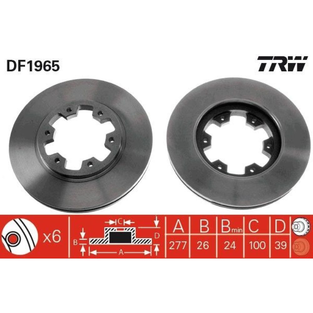 Brake Disc TRW DF1965