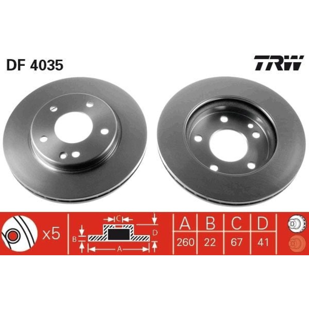 Brake Disc TRW DF4035