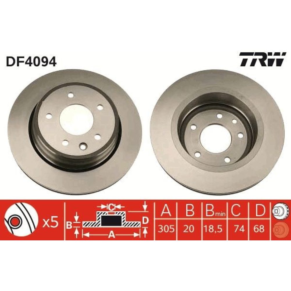 Brake Disc TRW DF4094