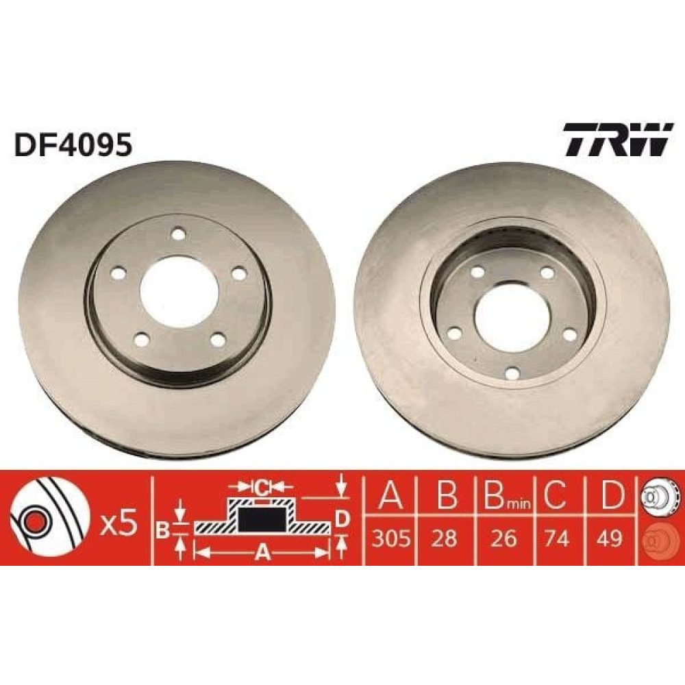 Brake Disc TRW DF4095
