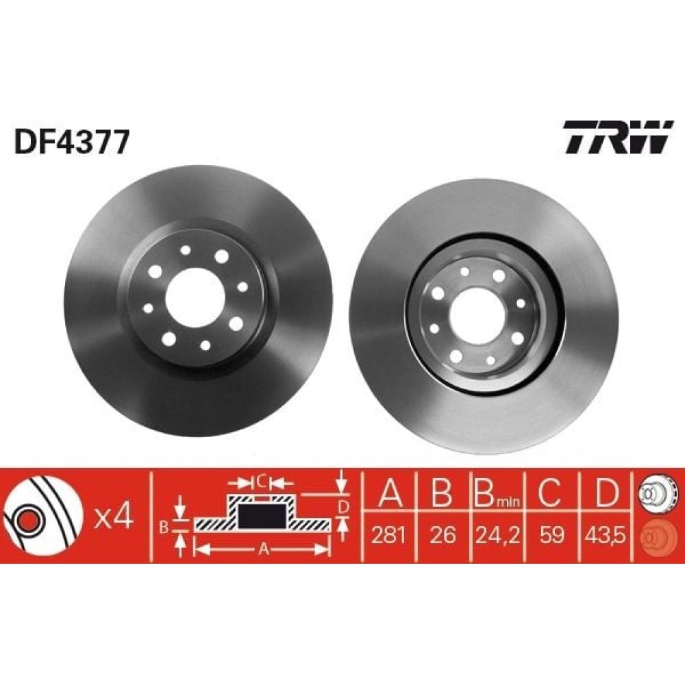 Brake Disc TRW DF4377