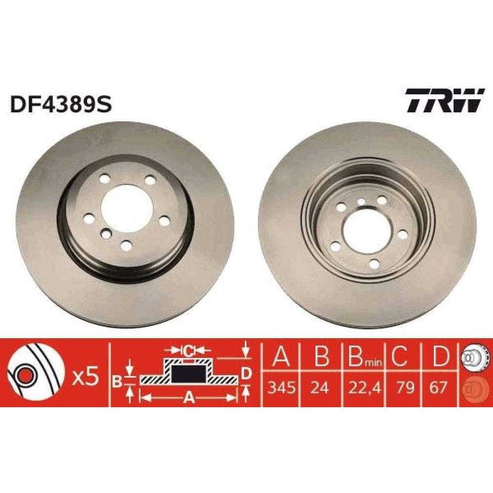 Brake Disc TRW DF4389S