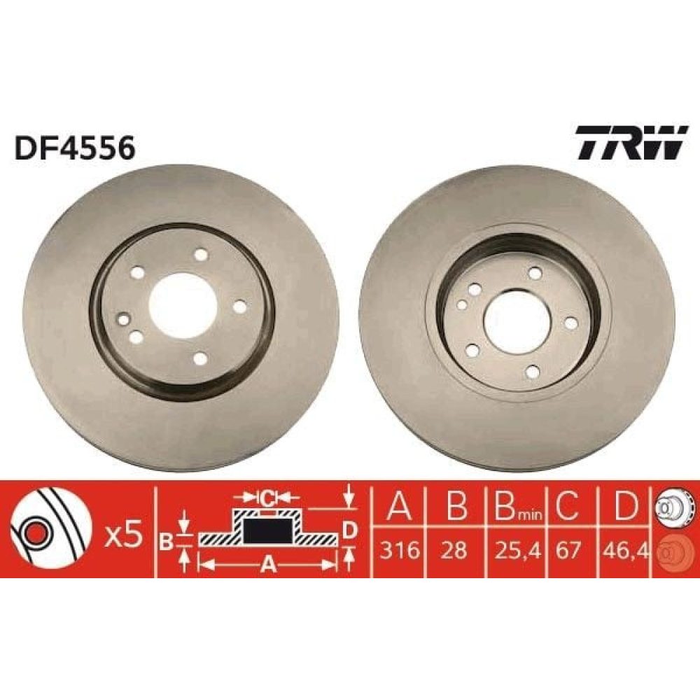Brake Disc TRW DF4556