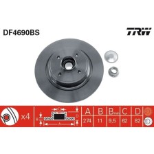 Brake Disc TRW DF4690BS