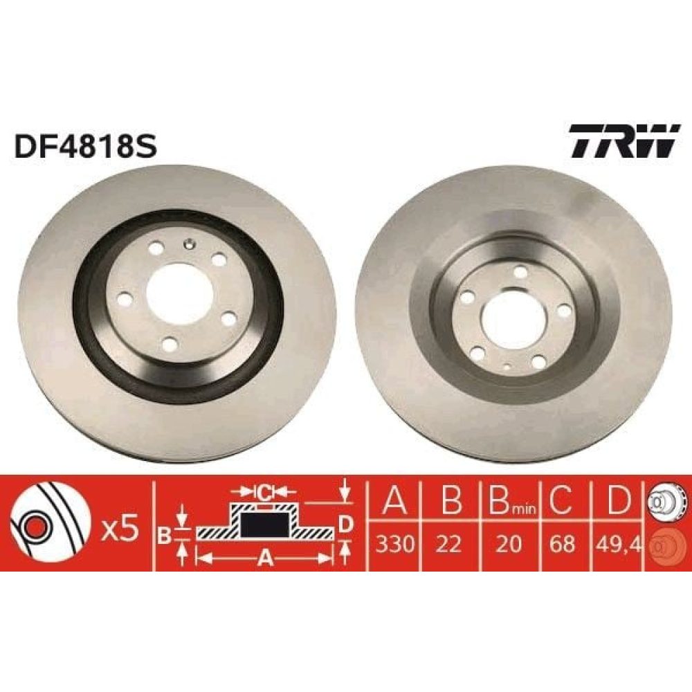 Brake Disc TRW DF4818S