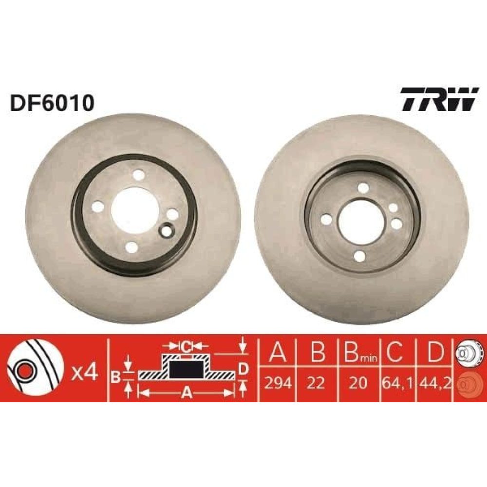 Brake Disc TRW DF6010