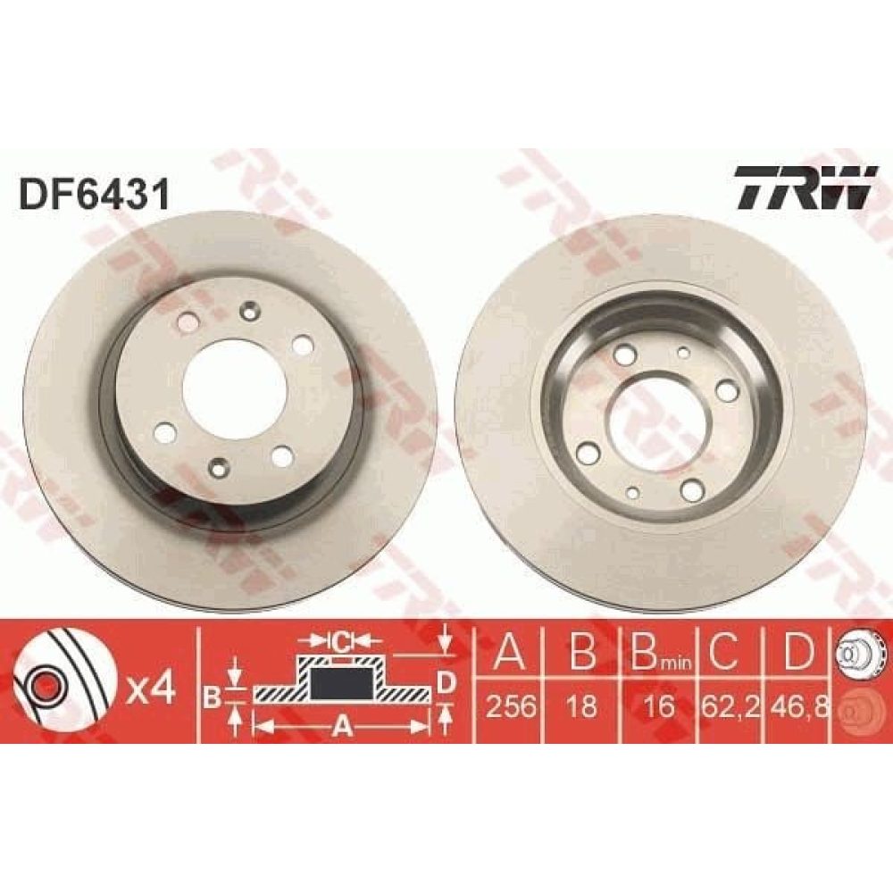 Brake Disc TRW DF6431