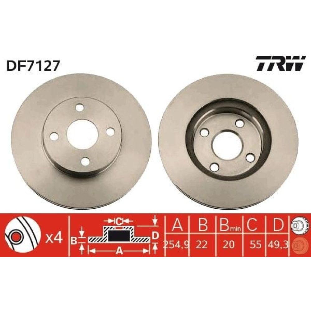 Brake Disc TRW DF7127