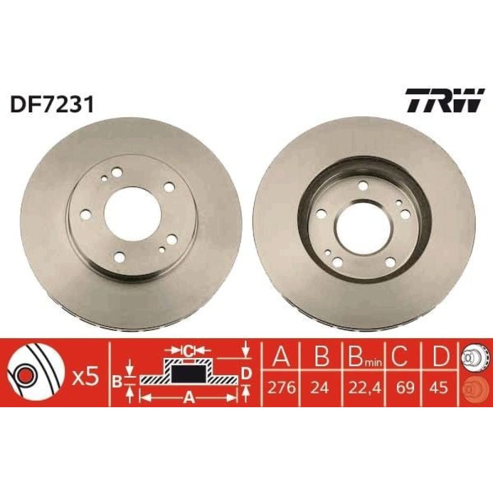 Brake Disc TRW DF7231