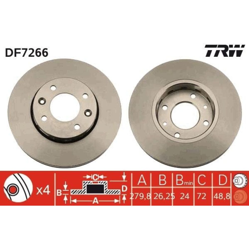 Brake Disc TRW DF7266