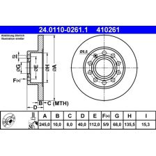 Brake Disc ATE 24.0110-0261.1