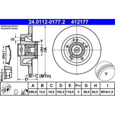 Brake Disc ATE 24.0112-0177.2