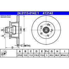 Brake Disc ATE 24.0113-0142.1