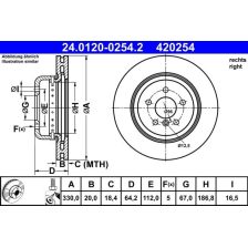 Brake Disc ATE 24.0120-0254.2