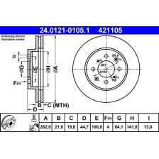Brake Disc ATE 24.0121-0105.1
