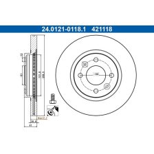 Brake Disc ATE 24.0121-0118.1