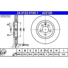 Brake Disc ATE 24.0122-0100.1