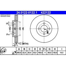 Brake Disc ATE 24.0122-0122.1