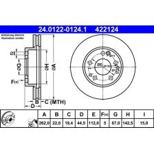 Brake Disc ATE 24.0122-0124.1