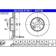 Brake Disc ATE 24.0122-0136.1