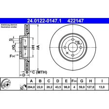 Brake Disc ATE 24.0122-0147.1