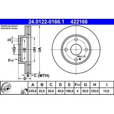 Brake Disc ATE 24.0122-0166.1