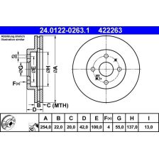 Brake Disc ATE 24.0122-0263.1