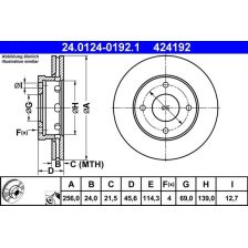 Brake Disc ATE 24.0124-0192.1