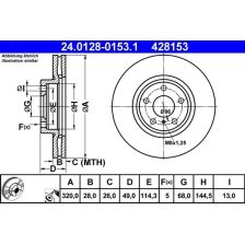 Brake Disc ATE 24.0128-0153.1